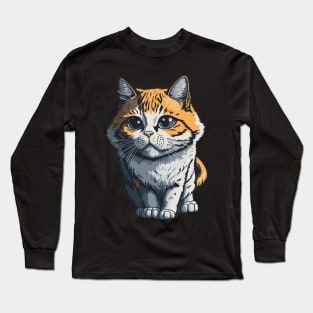 Cool Feline in Shades: Whiskered Purrfection for Cat Miaw Lovers Long Sleeve T-Shirt